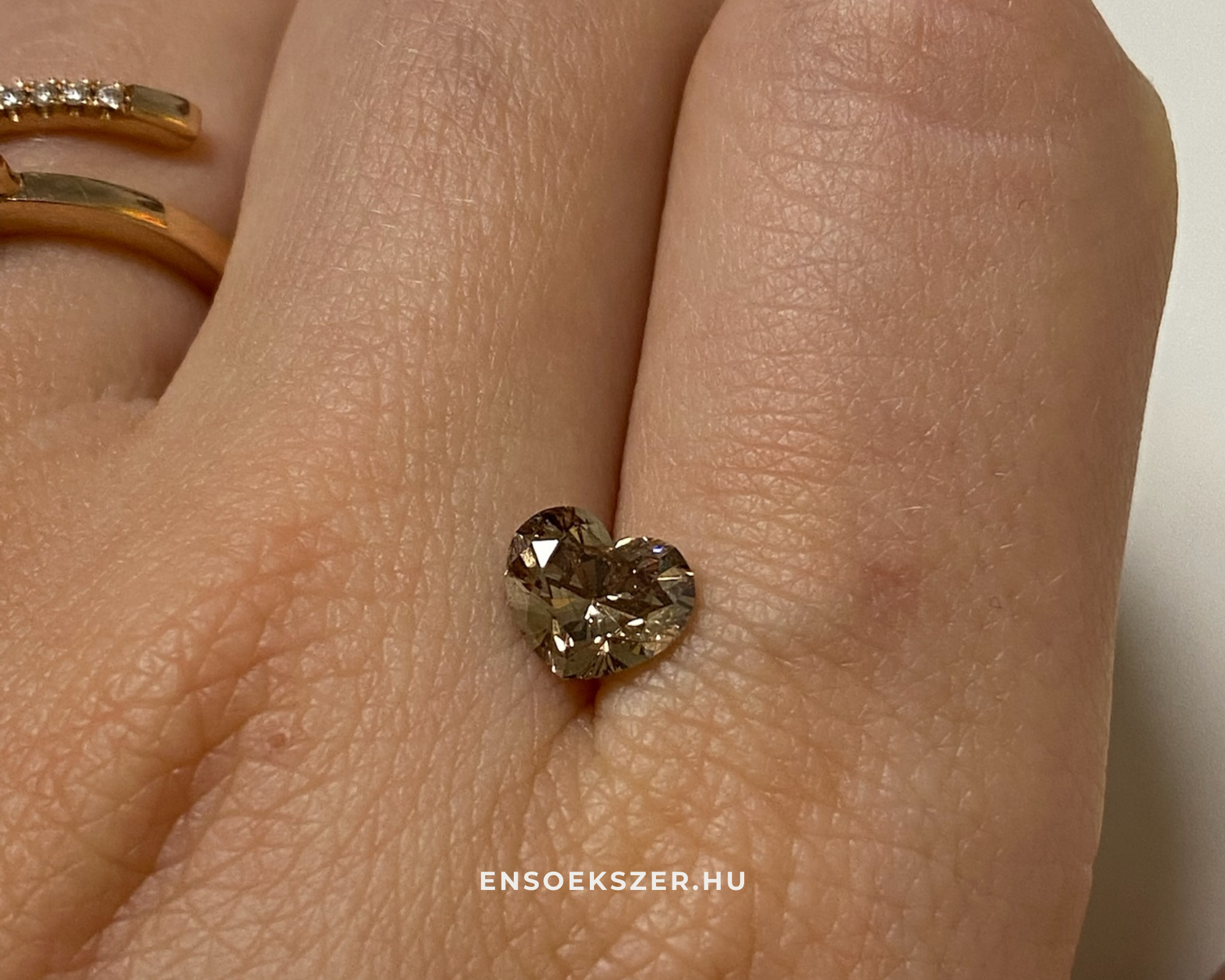 ENSO ékszer szív alakú barna gyémánt